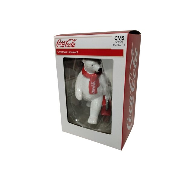 Coca Cola Polar Bear Mascot Coke 3 in Christmas Tree Ornament Holiday Kurt Adler - Picture 2 of 8
